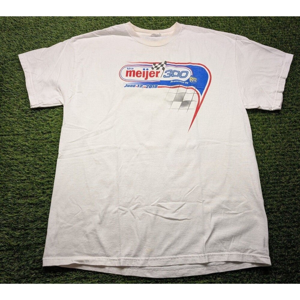 NASCAR Meijer 300 Kentucky Speedway 2010 size Large White Vintage